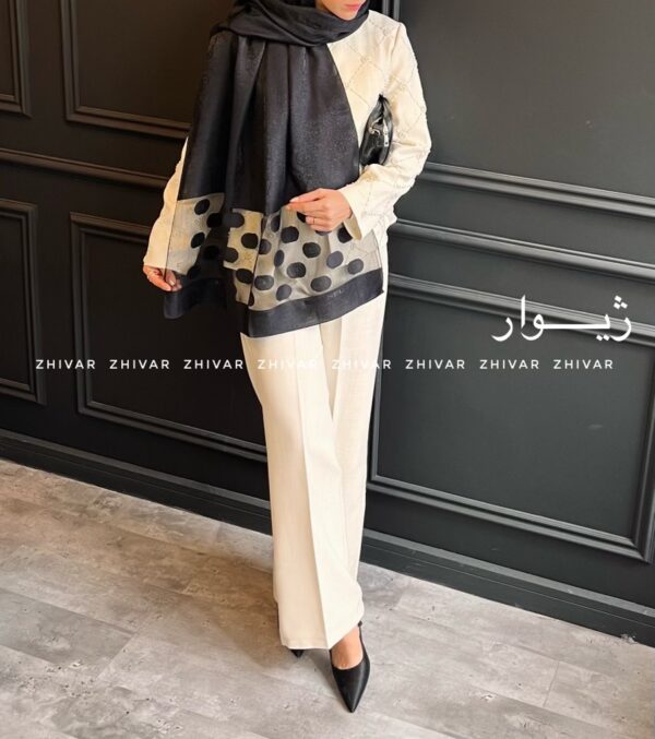 شال مشکی نخ ویسکوز CHANEL 12531 - Image 3